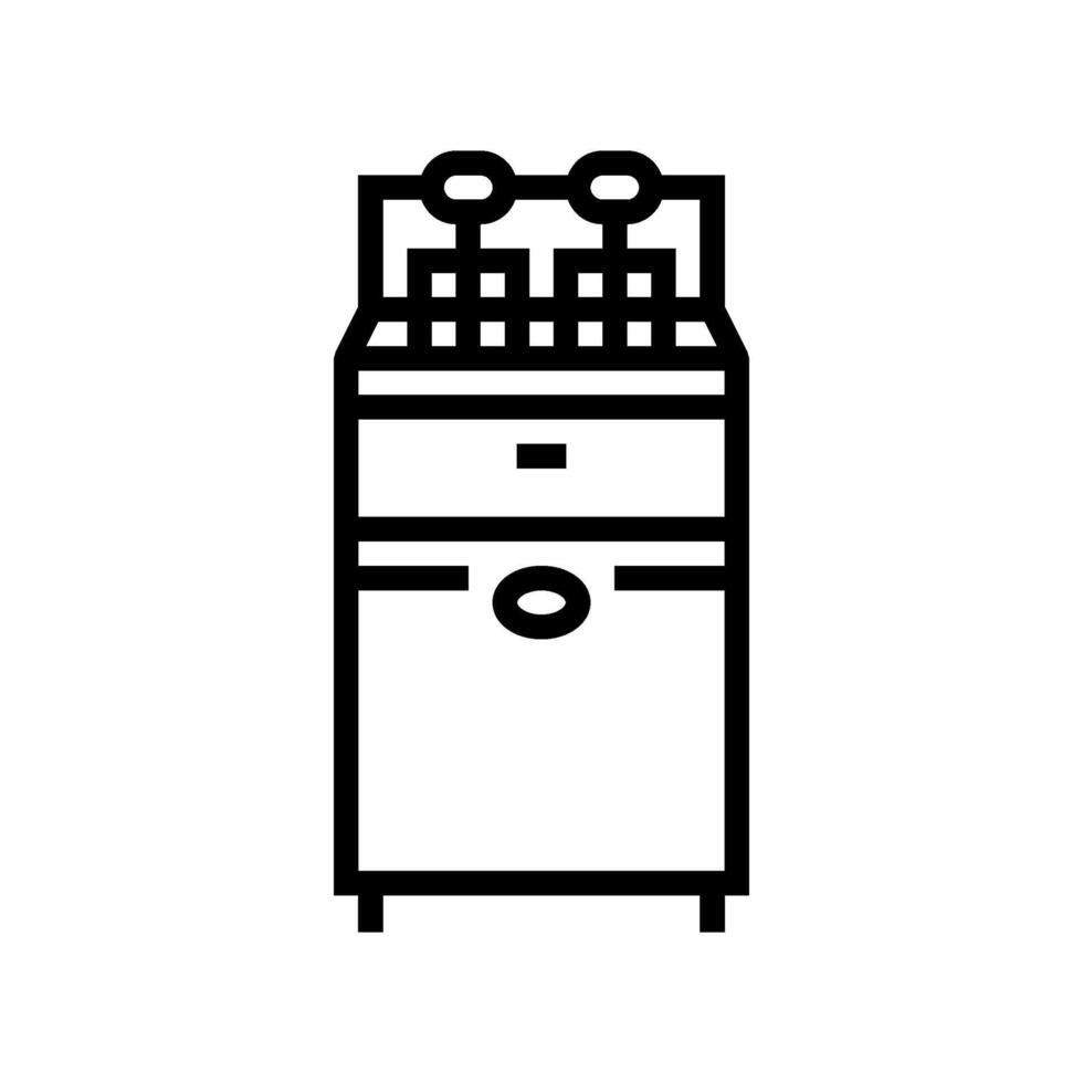 friggitrice ristorante attrezzatura linea icona vettore illustrazione