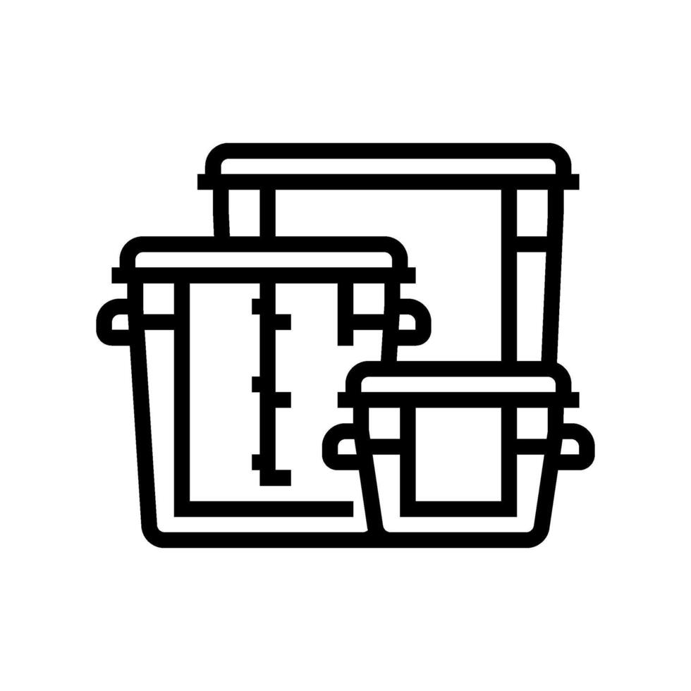 cibo Conservazione contenitori ristorante attrezzatura linea icona vettore illustrazione