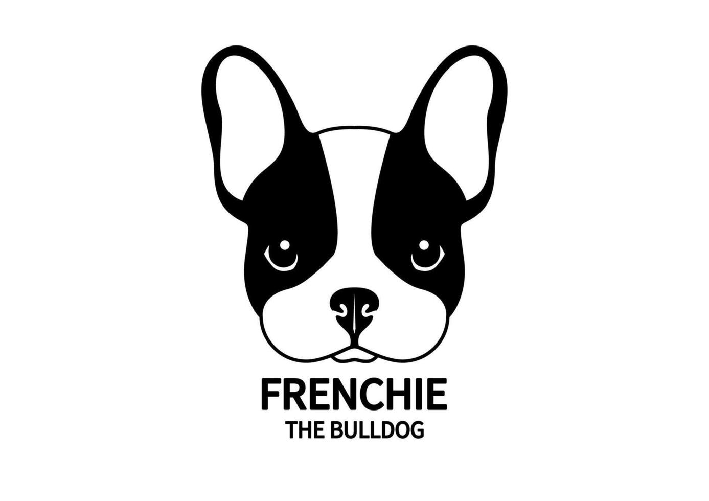 adorabile nero e bianca francese bulldog viso vettore