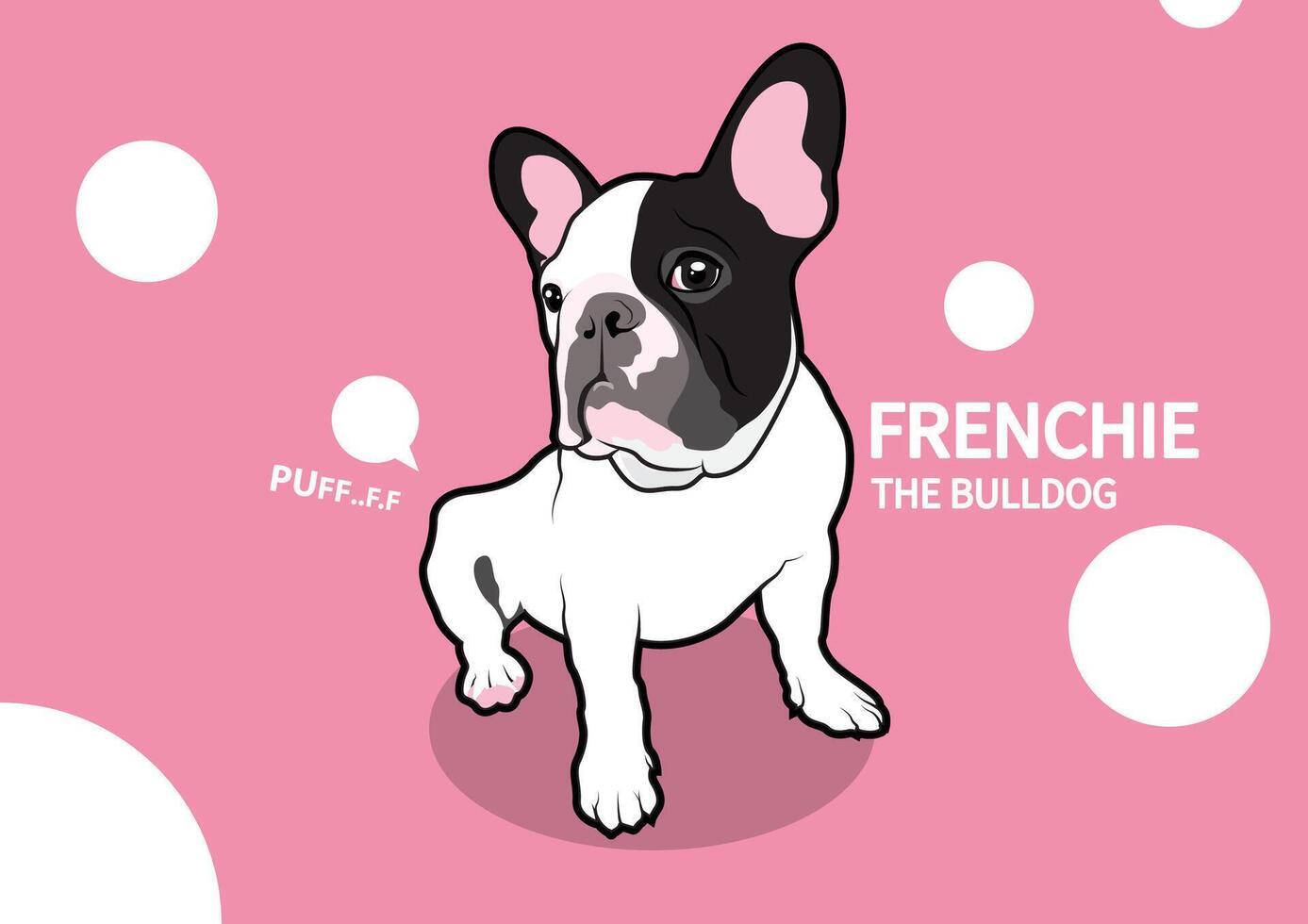 un' carino francese bulldog è seduta su un' rosa sfondo vettore