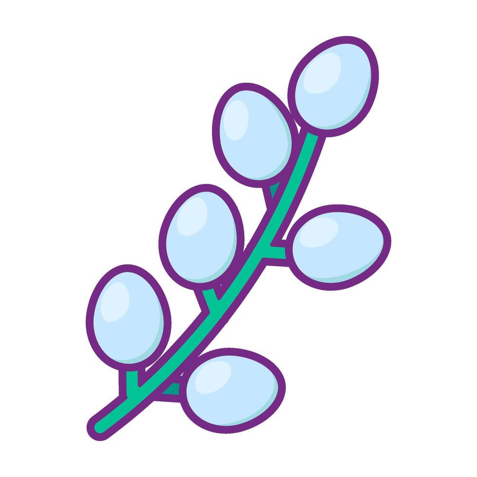 primavera Pasqua salice ramo fioritura soffice palle vettore
