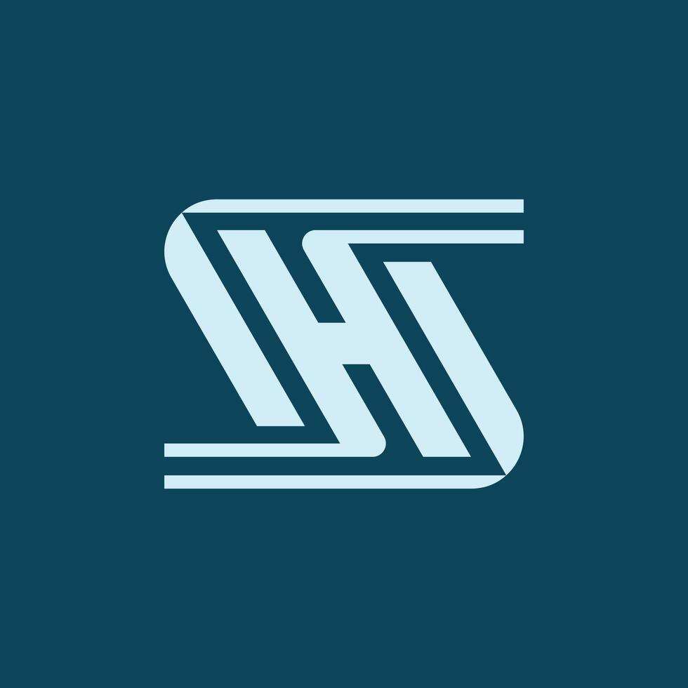 sofisticato iniziale lettera sh o hs logo vettore