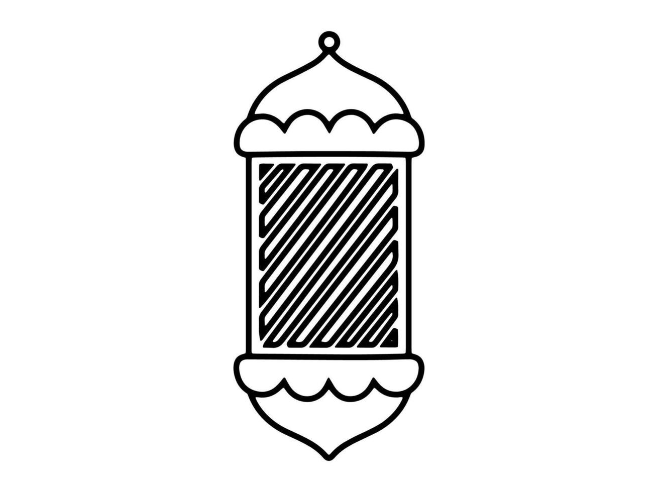 mano disegnato islamico Ramadhan mubarak lanterna vettore
