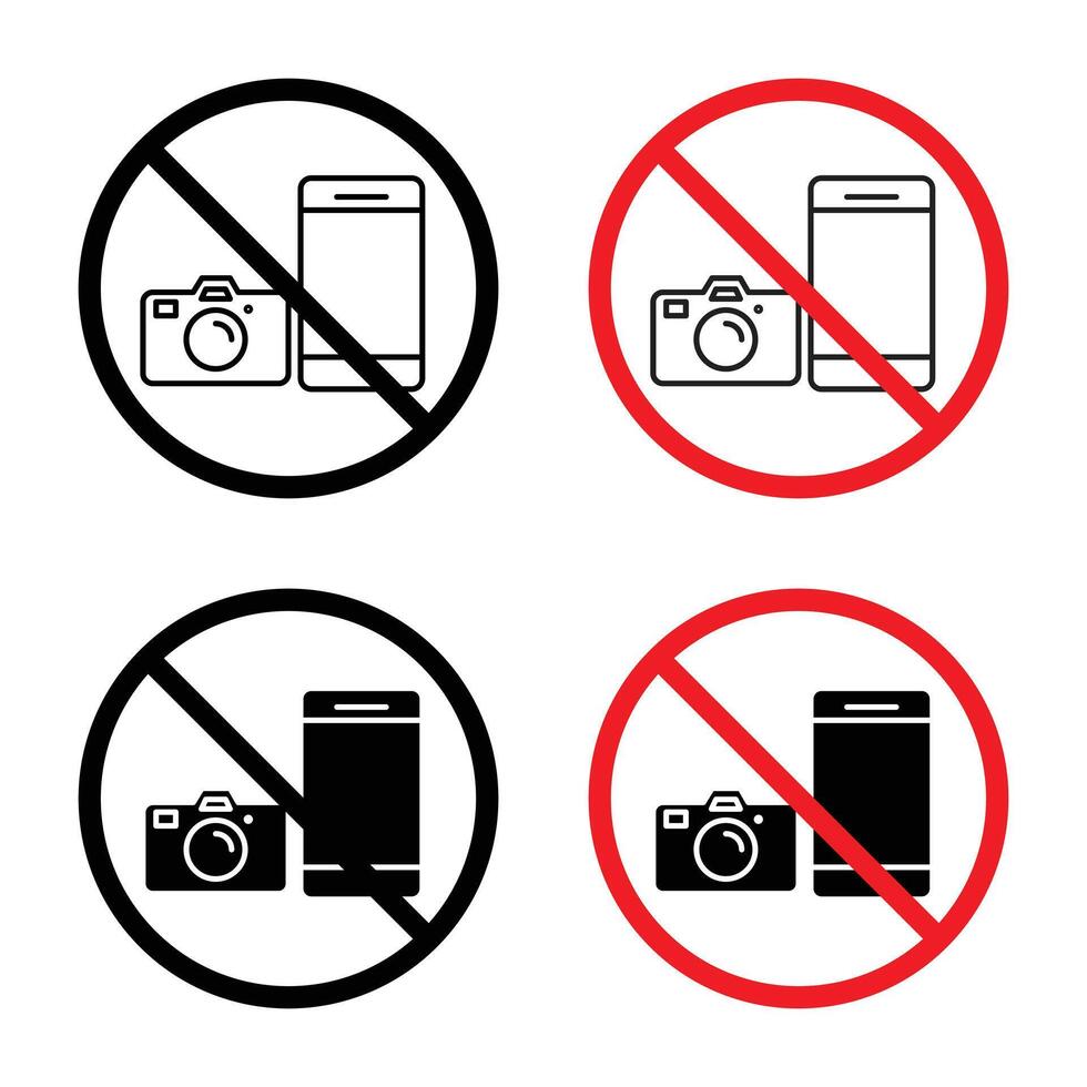 foto e Telefono proibito cartello vettore