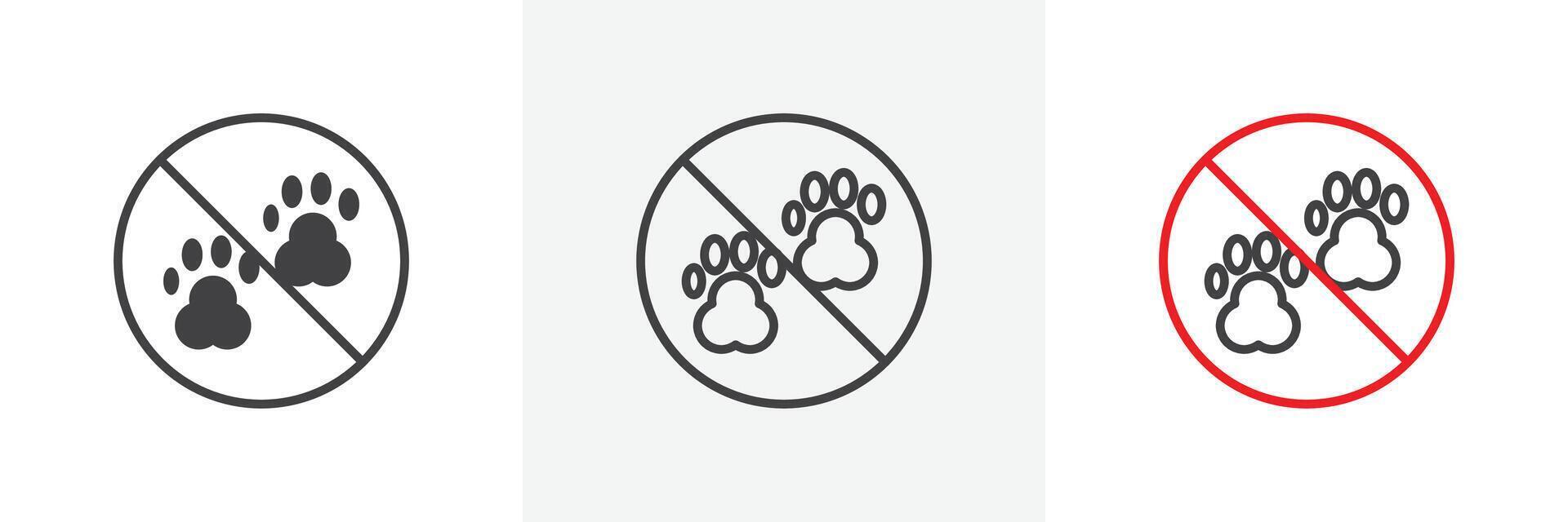 proibito cane animale domestico cartello vettore