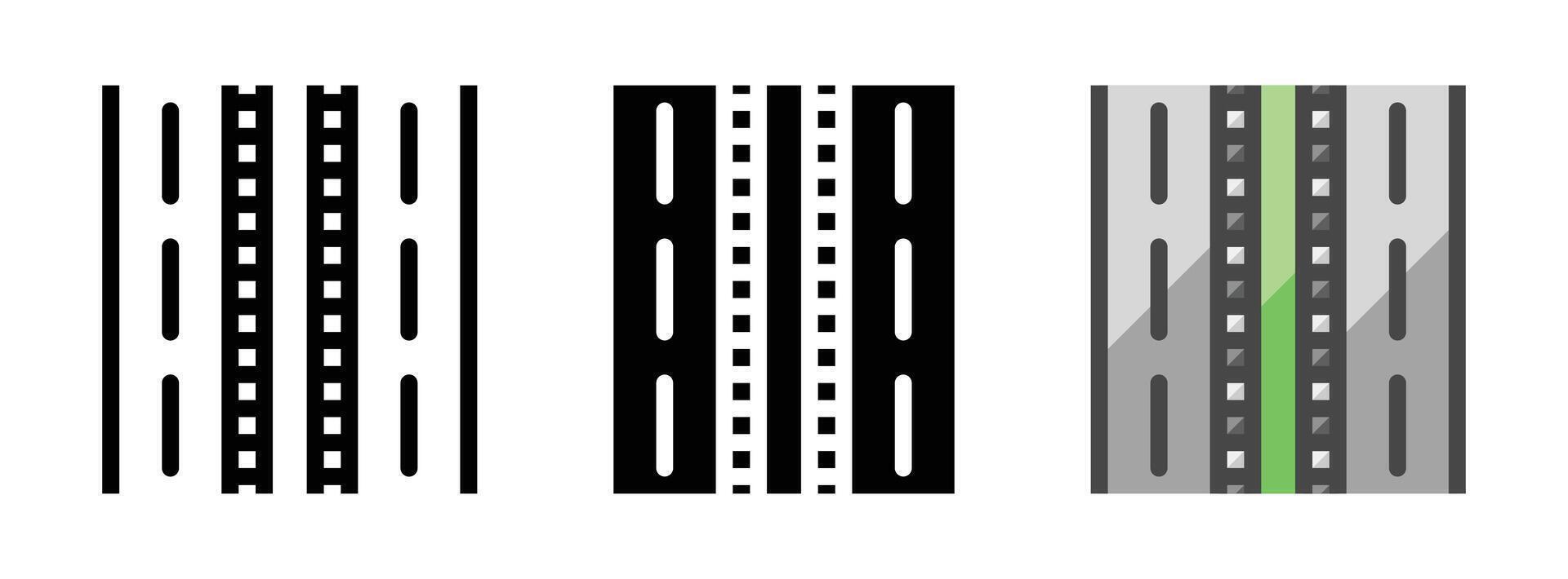 multiuso strada divisore vettore icona nel schema, glifo, pieno schema stile