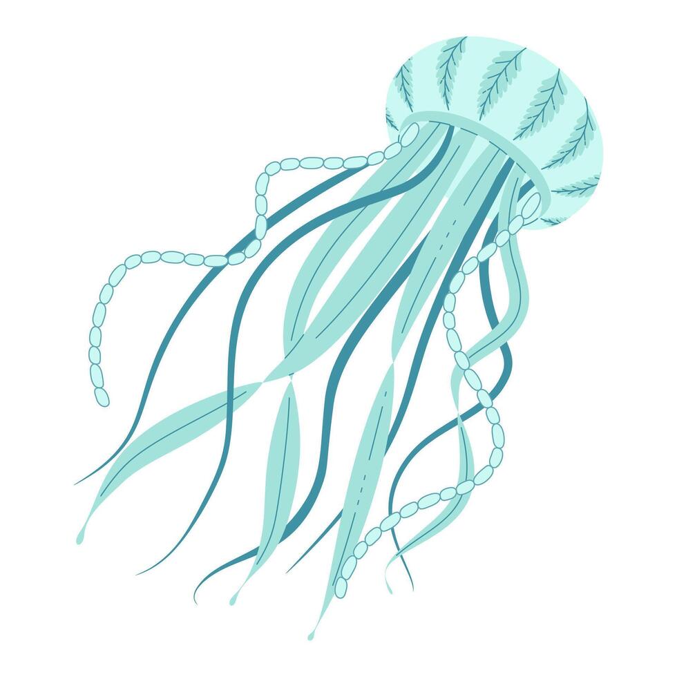 cartone animato Medusa piatto stile. medusa vettore illustrazione. moderno piatto illustrazione Medusa isolato su bianca sfondo. vettore illustrazione