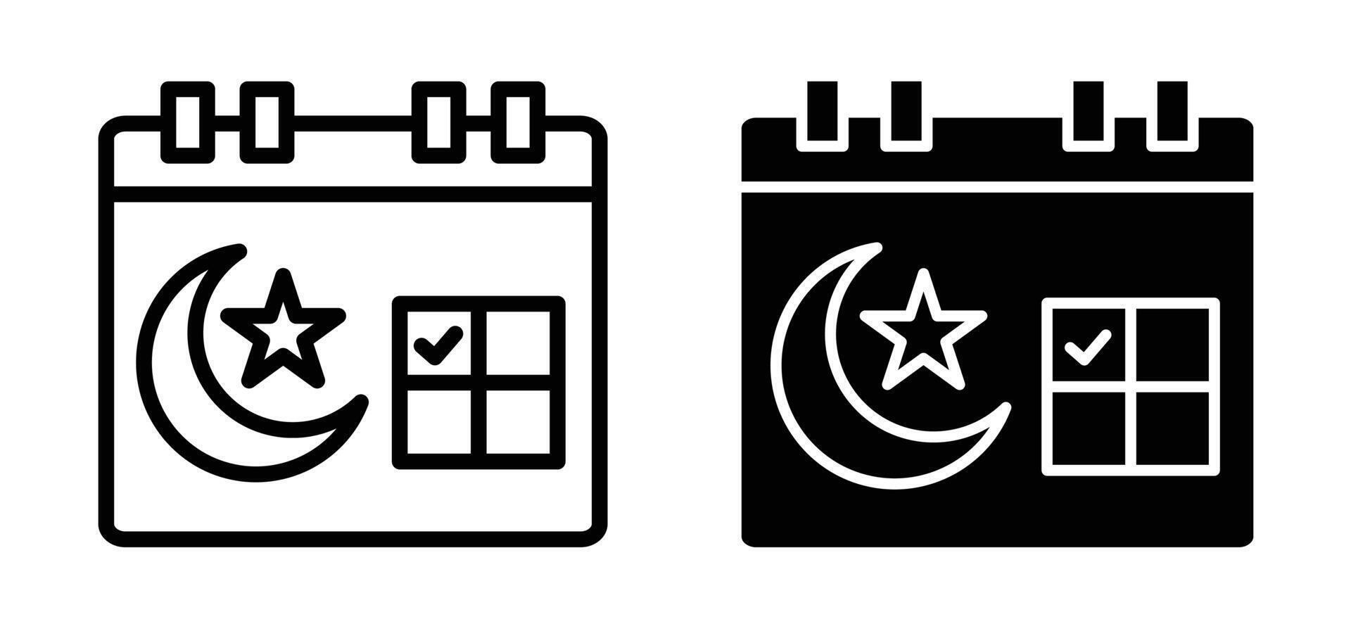 icona del calendario islamico vettore