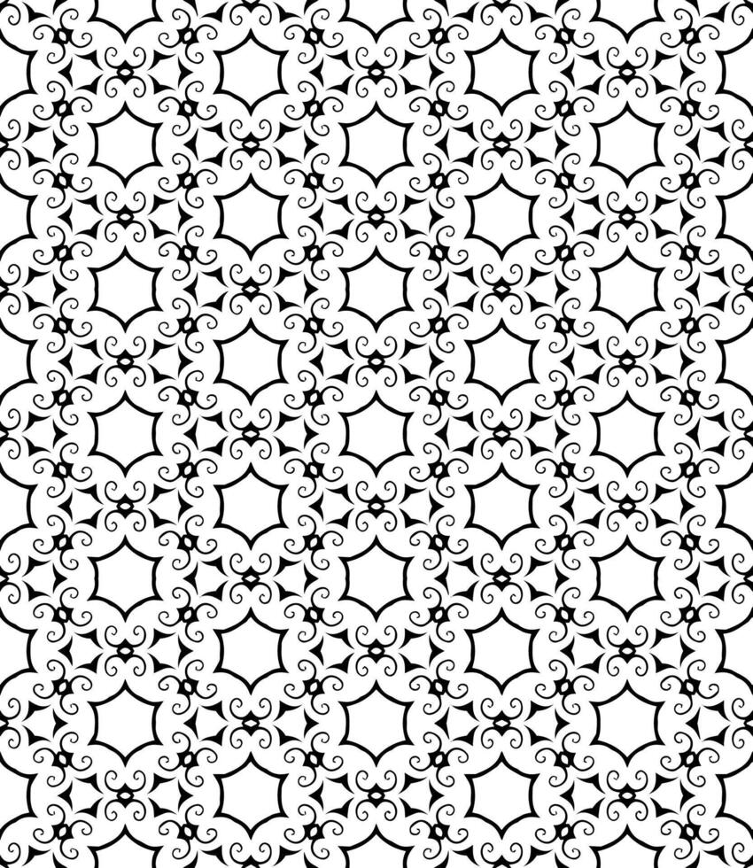 nero e bianca senza soluzione di continuità astratto modello. sfondo e sfondo. in scala di grigi ornamentale design. vettore