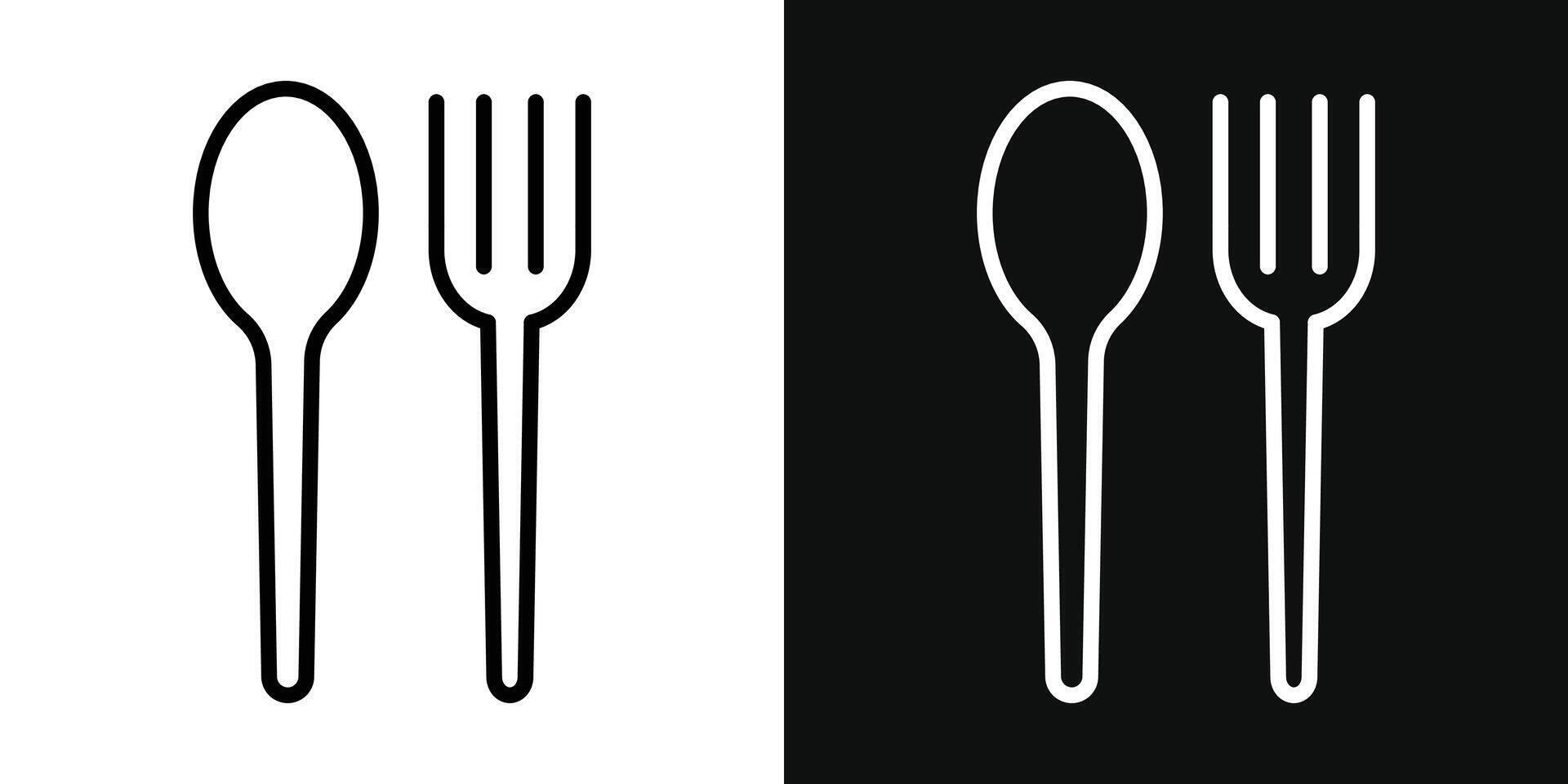 icona di cucchiaio e forchetta vettore