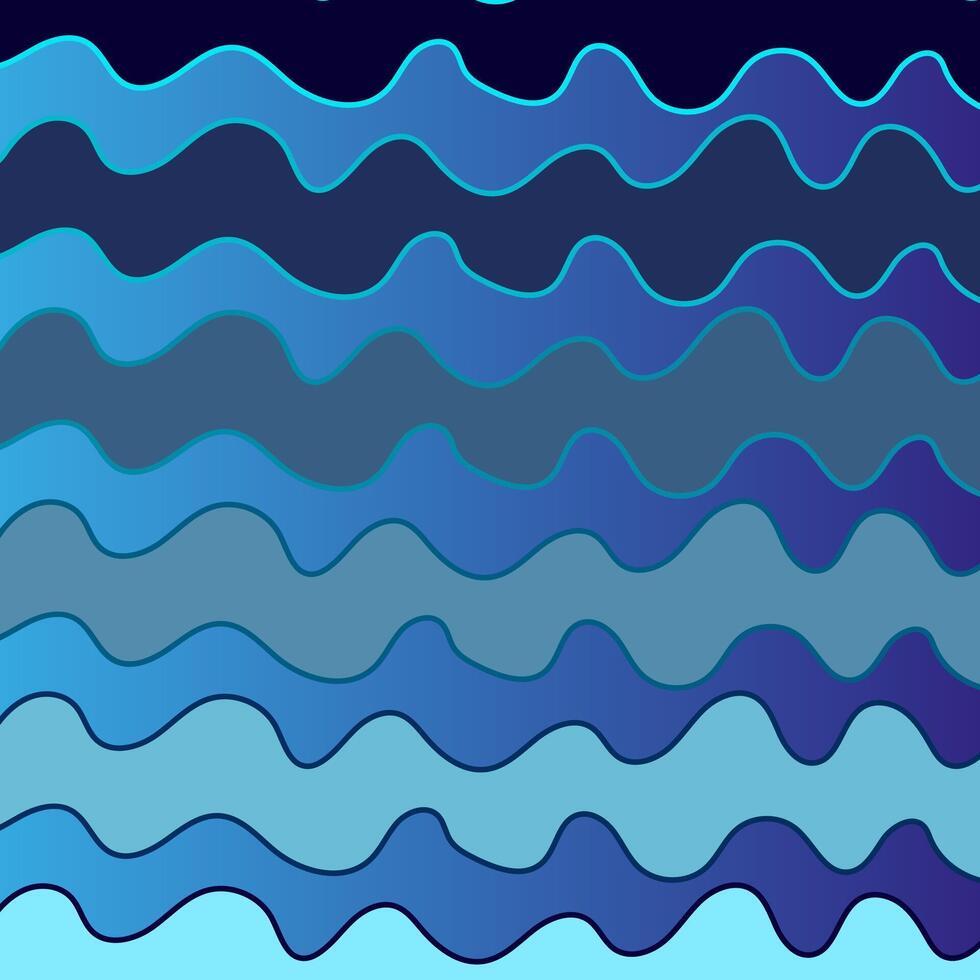 vettore monocromatico sfondo nel il modulo di strisce e ondulato Linee di blu colore