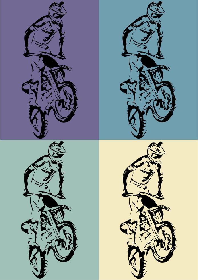 poster di bici della sporcizia pop art. carta da parati del manifesto della bici della sporcizia vettore