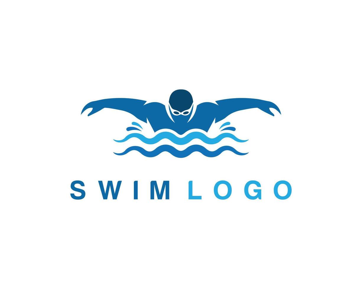 nuoto logo vettore design concetto modello.