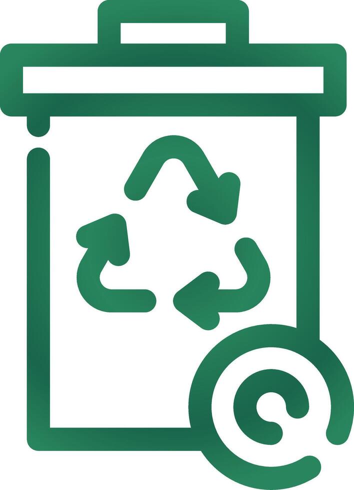 riciclare bidone creativo icona design vettore