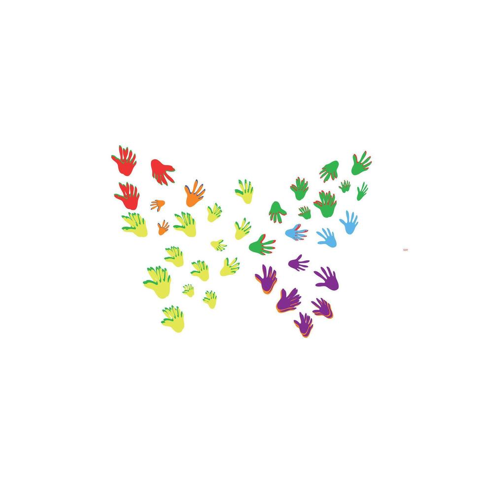 mondo autismo consapevolezza giorno logo , autistico colorato farfalla logomark su bianca sfondo vettore