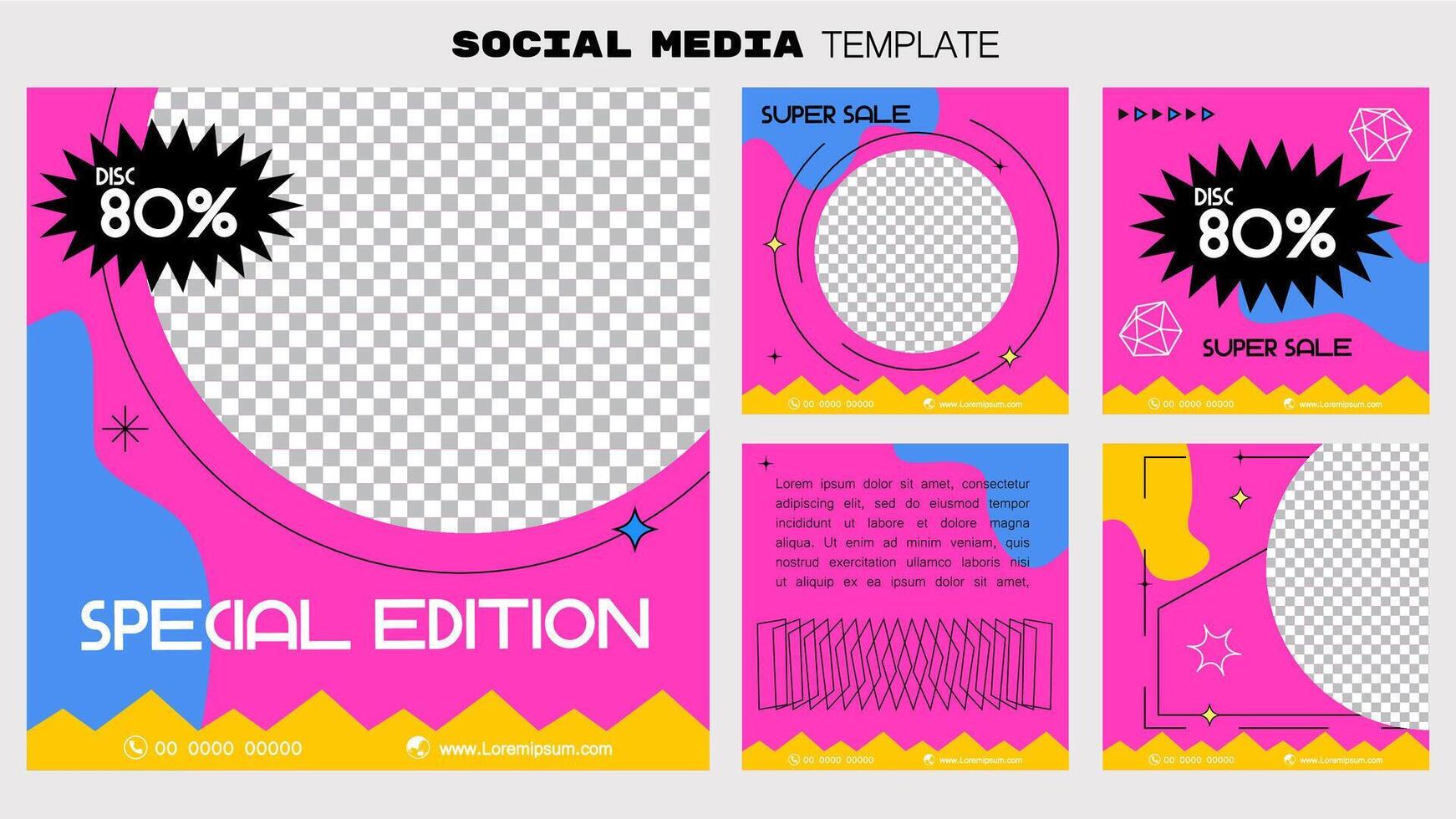 sociale media inviare bandiera elemento vendita promozione pubblicità. illustrazione vettore. moderno e luminosa colore design stile. vettore