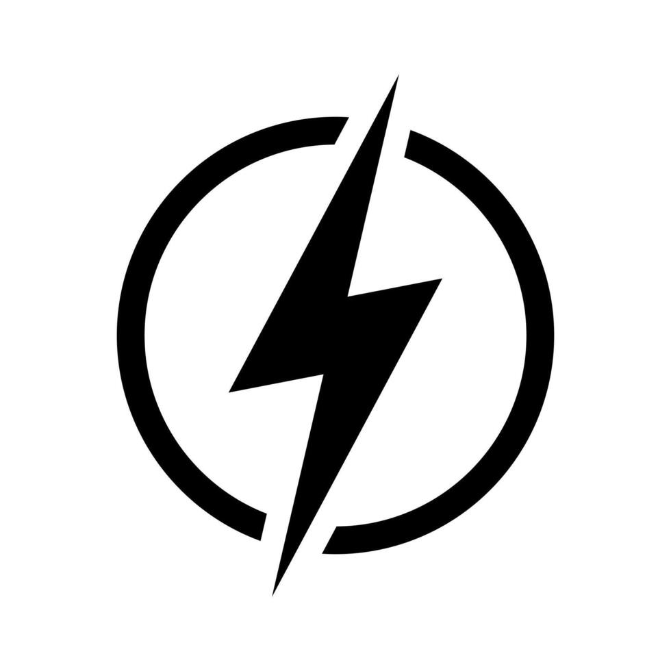 fulmine, elettrico energia vettore icona. energia e tuono elettricità simbolo. fulmine bullone cartello nel il cerchio.