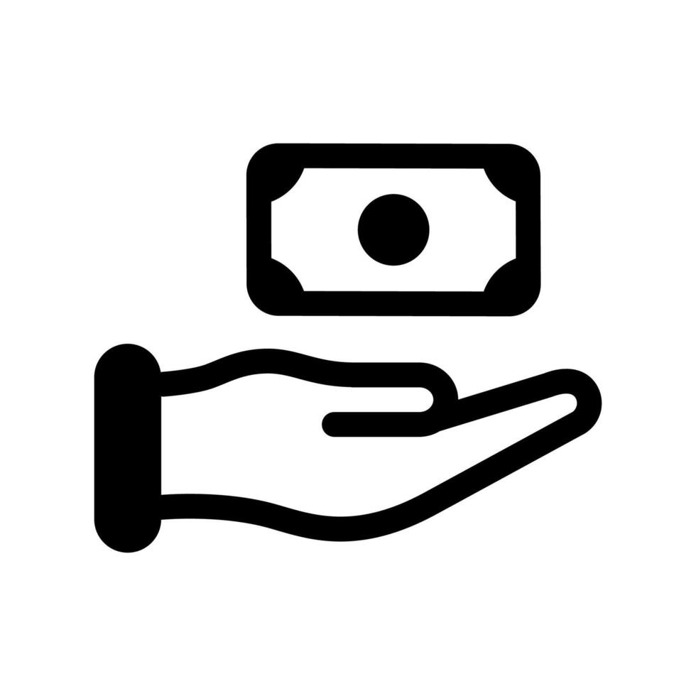 mano e denaro contante design icona vettore