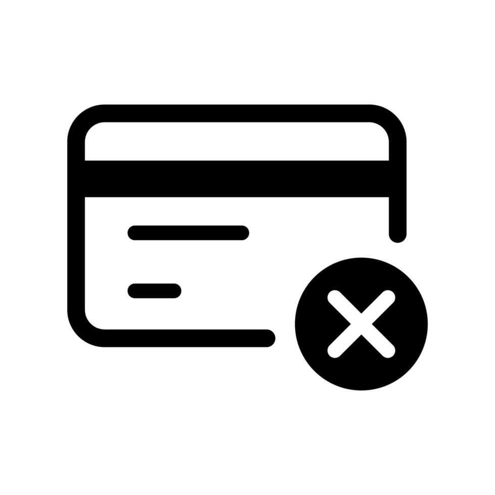 carta pagamento negato icona vettore