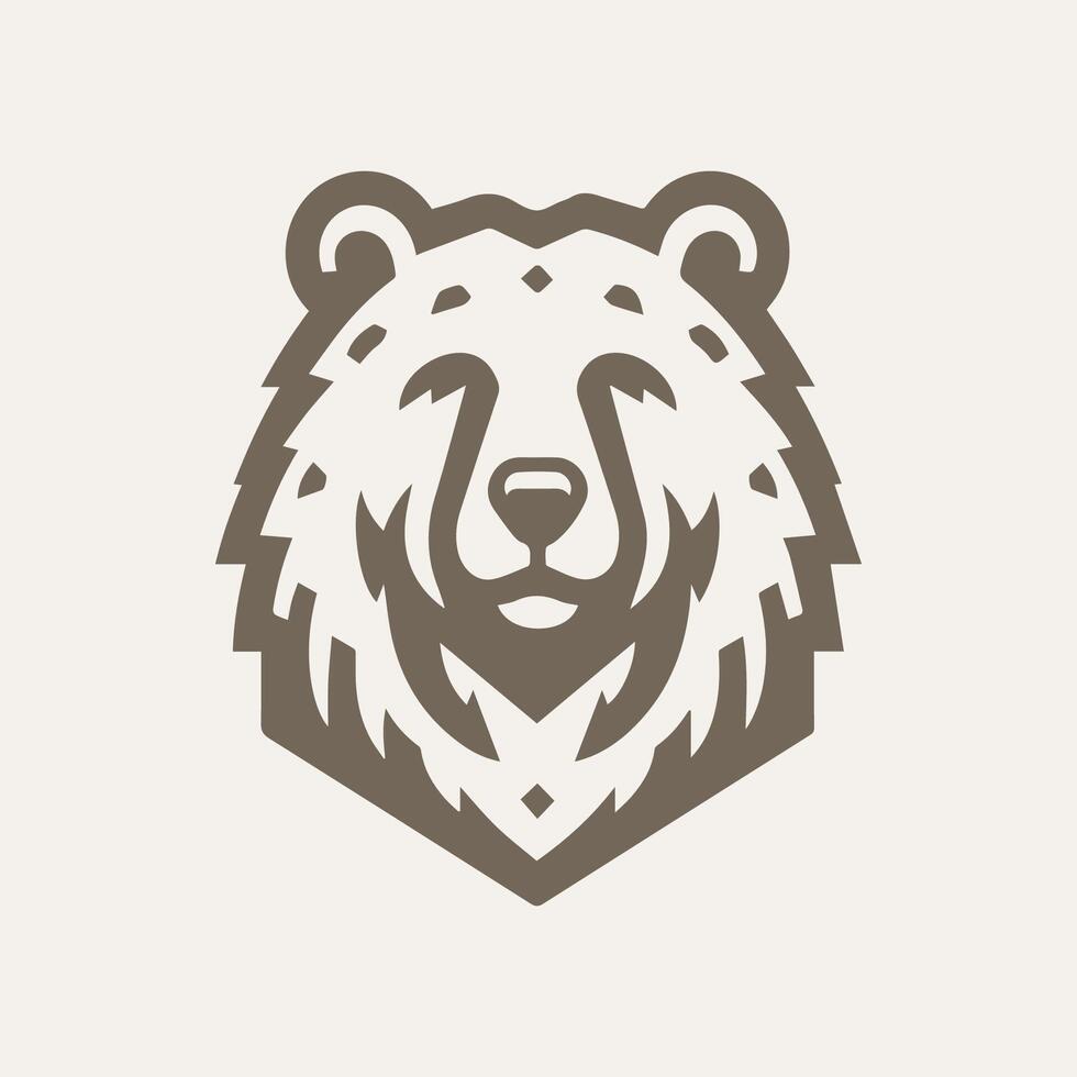 selvaggio orso logo monocromatico Vintage ▾ vettore