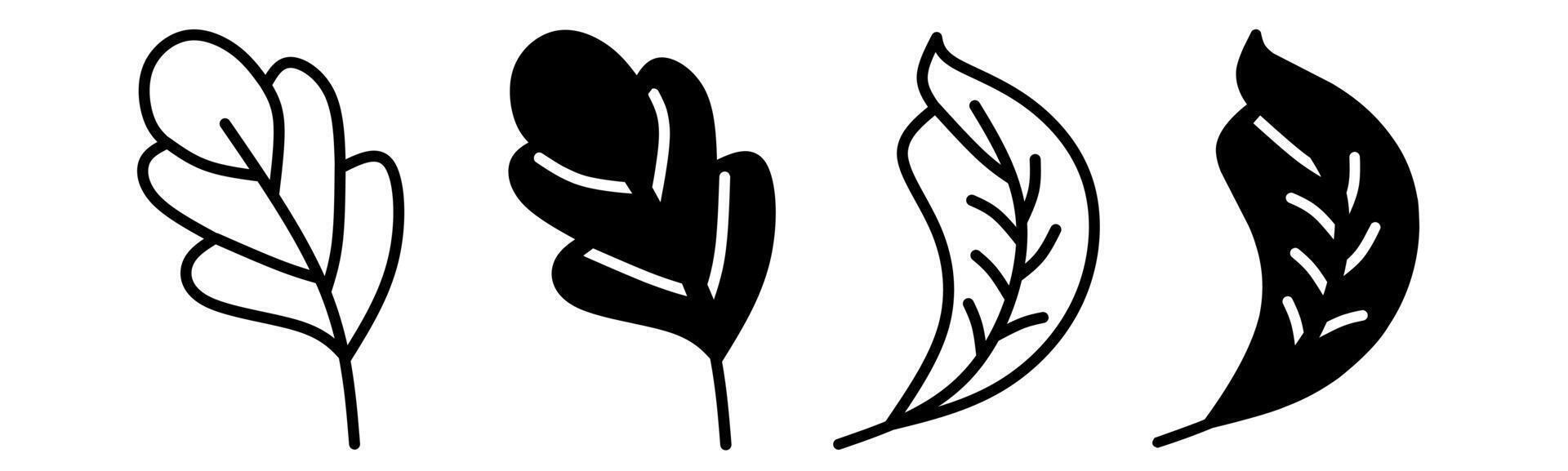 silhouette di le foglie icona illustrazione su bianca sfondo. foglia icona impostato per attività commerciale. azione vettore