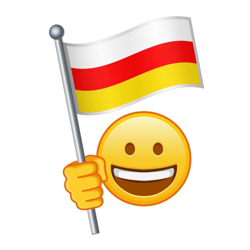 emoji con Sud ossezia bandiera grande dimensione di giallo emoji Sorridi vettore