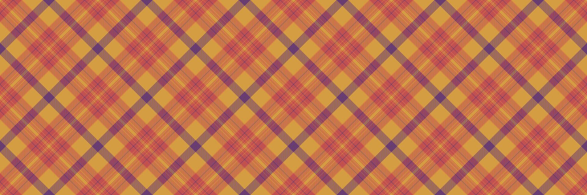 multicolore plaid tessile dai un'occhiata, soffice senza soluzione di continuità modello struttura. indumento sfondo tessuto vettore tartan nel rosso e ambra colori.