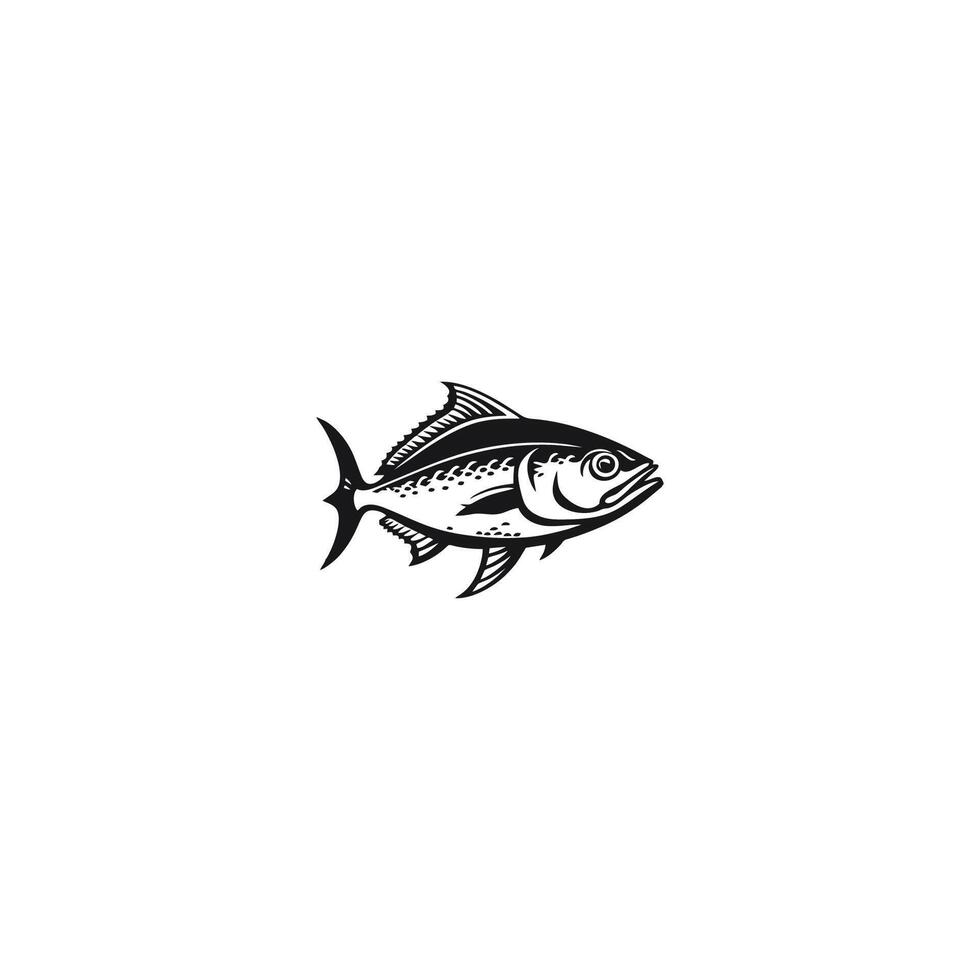 ai generato giallo pinna tonno logo moderno fresco tonno pesce vettore per cibo mercato e ristorante