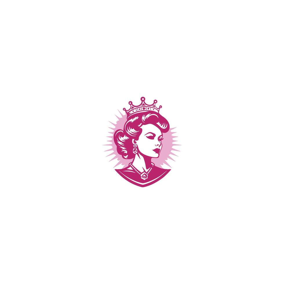 ai generato Regina logo per donne con creativo corona concetto vettore