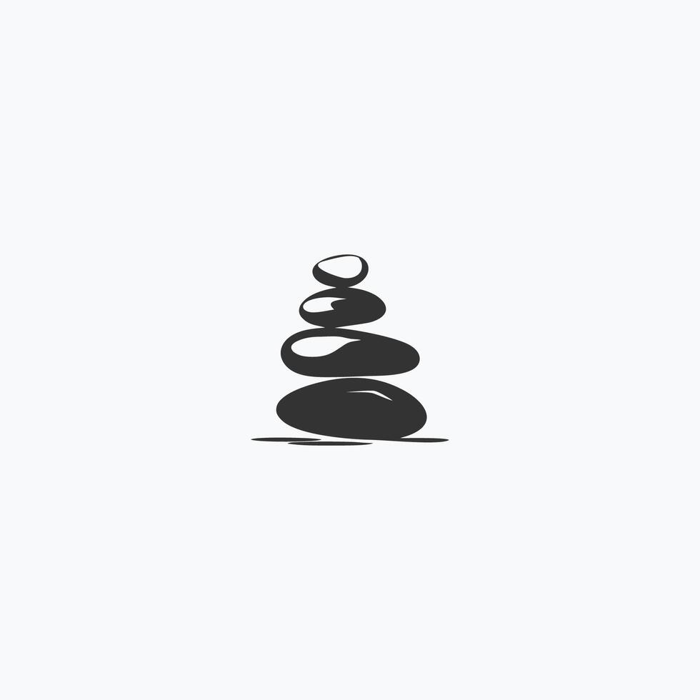 ai generato zen pietra vettore emblema illustrazione impilati pietra equilibratura logo design