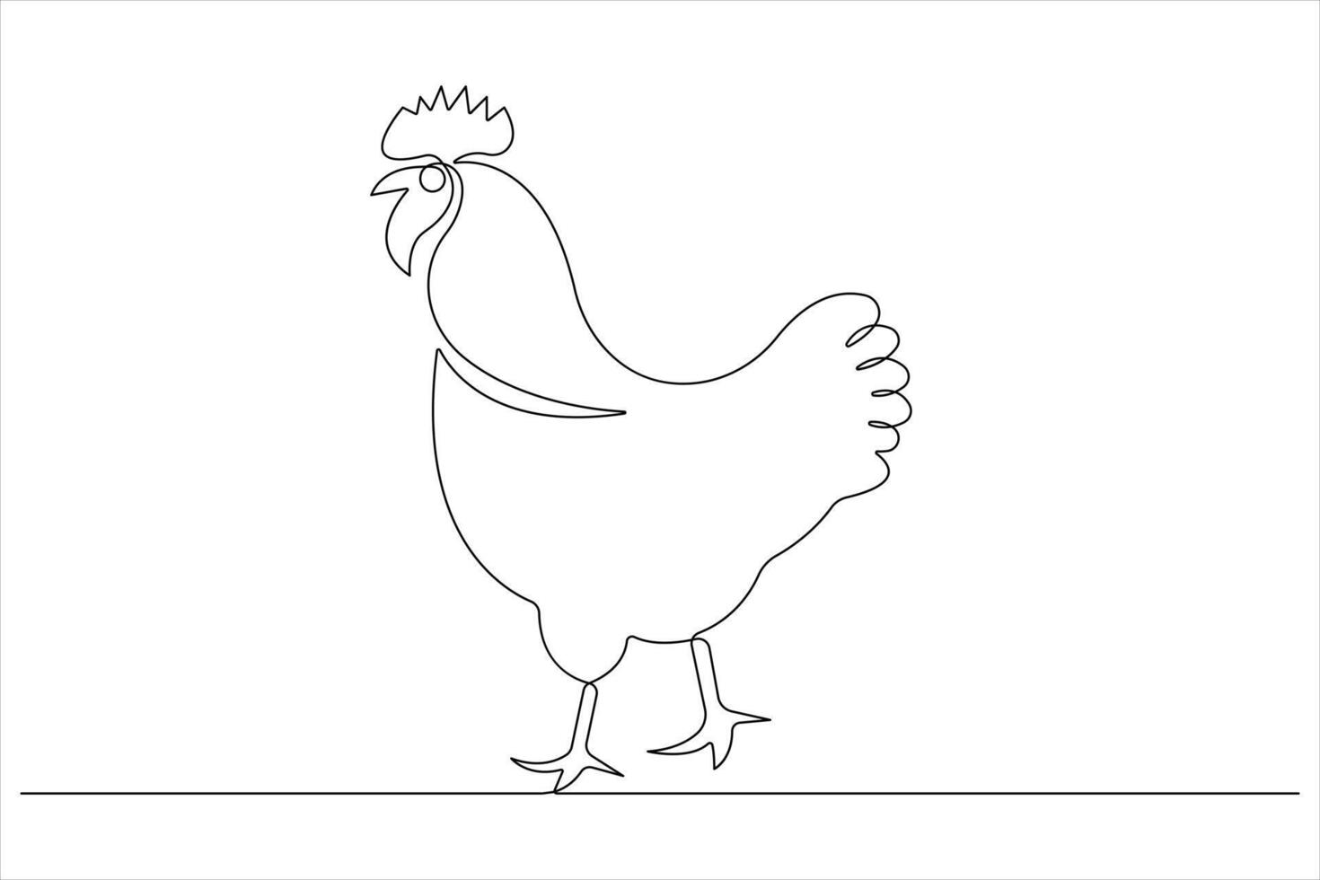 continuo uno linea arte disegno di animale domestico animale pollo concetto schema vettore illustrazione