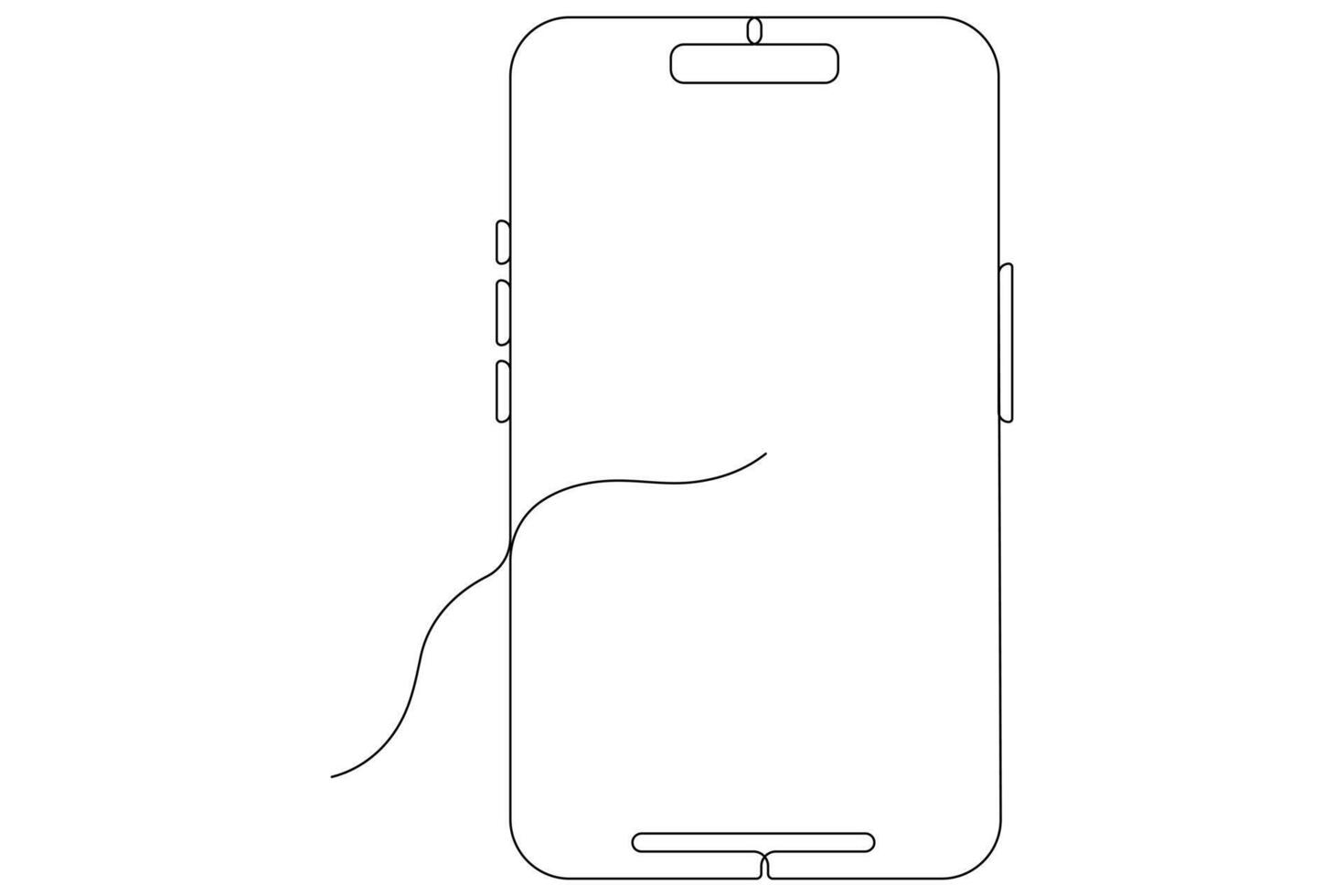 continuo uno linea arte smartphone toccare schermo aggeggio moderno tecnologia design schema vettore illustrazione