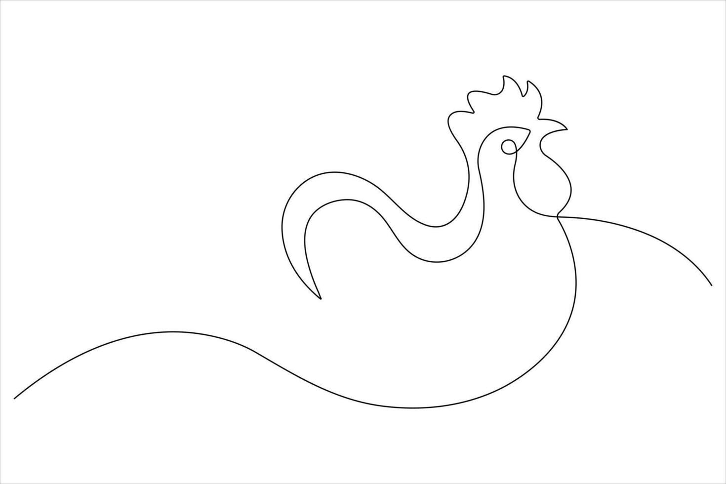 continuo uno linea arte disegno di animale domestico animale pollo concetto schema vettore illustrazione