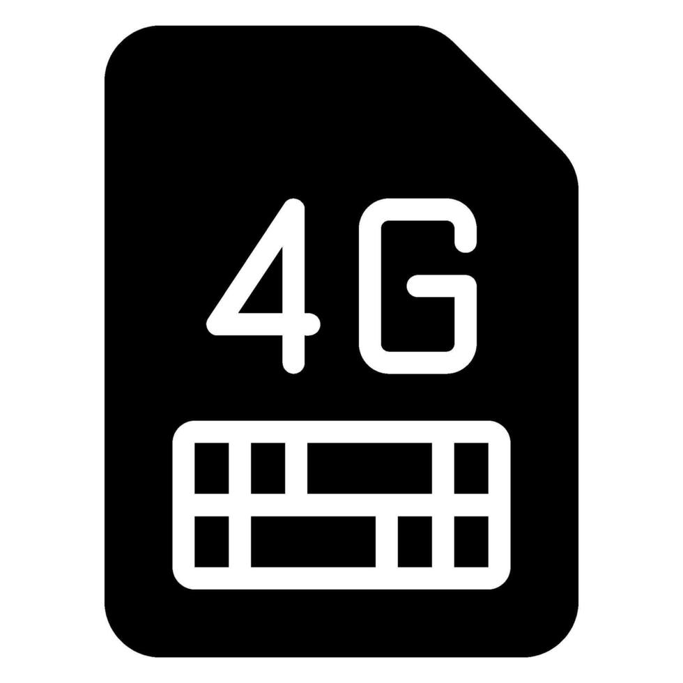 icona del glifo della scheda SIM vettore
