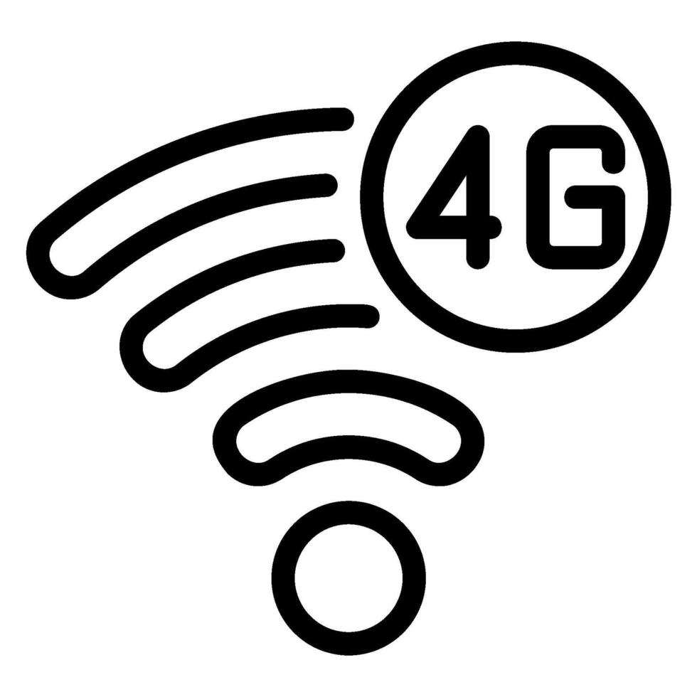 4g linea icona vettore