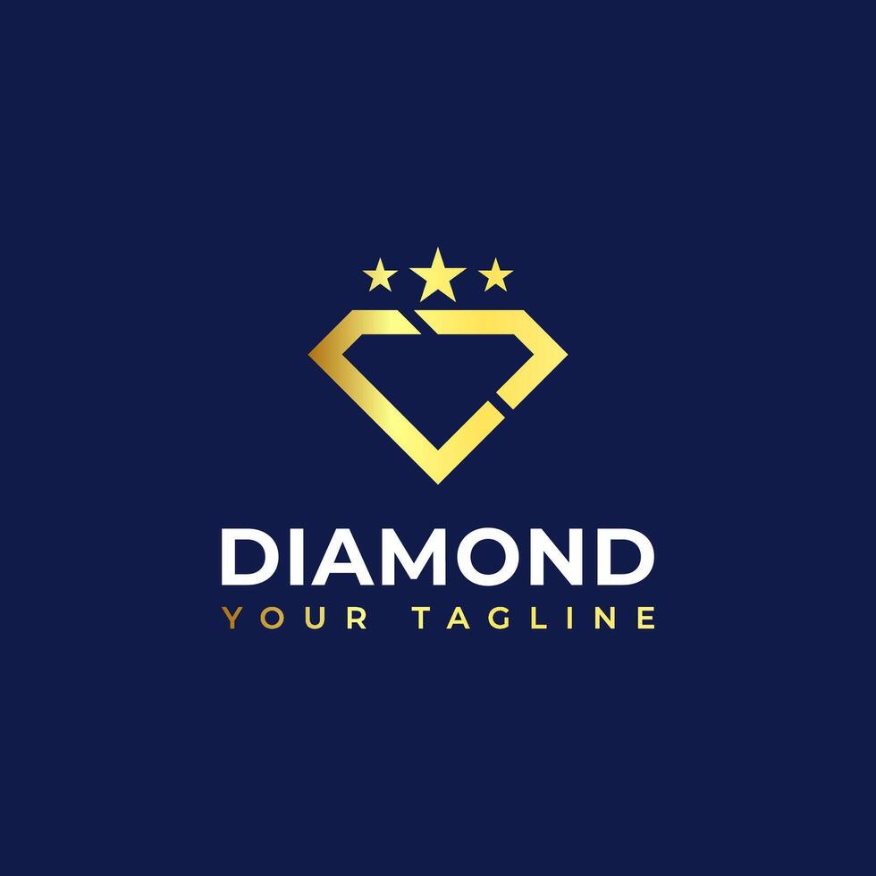 diamante squillare logo concetto - diamante sagomato squillare gioielleria logo trasformazione design. vettore