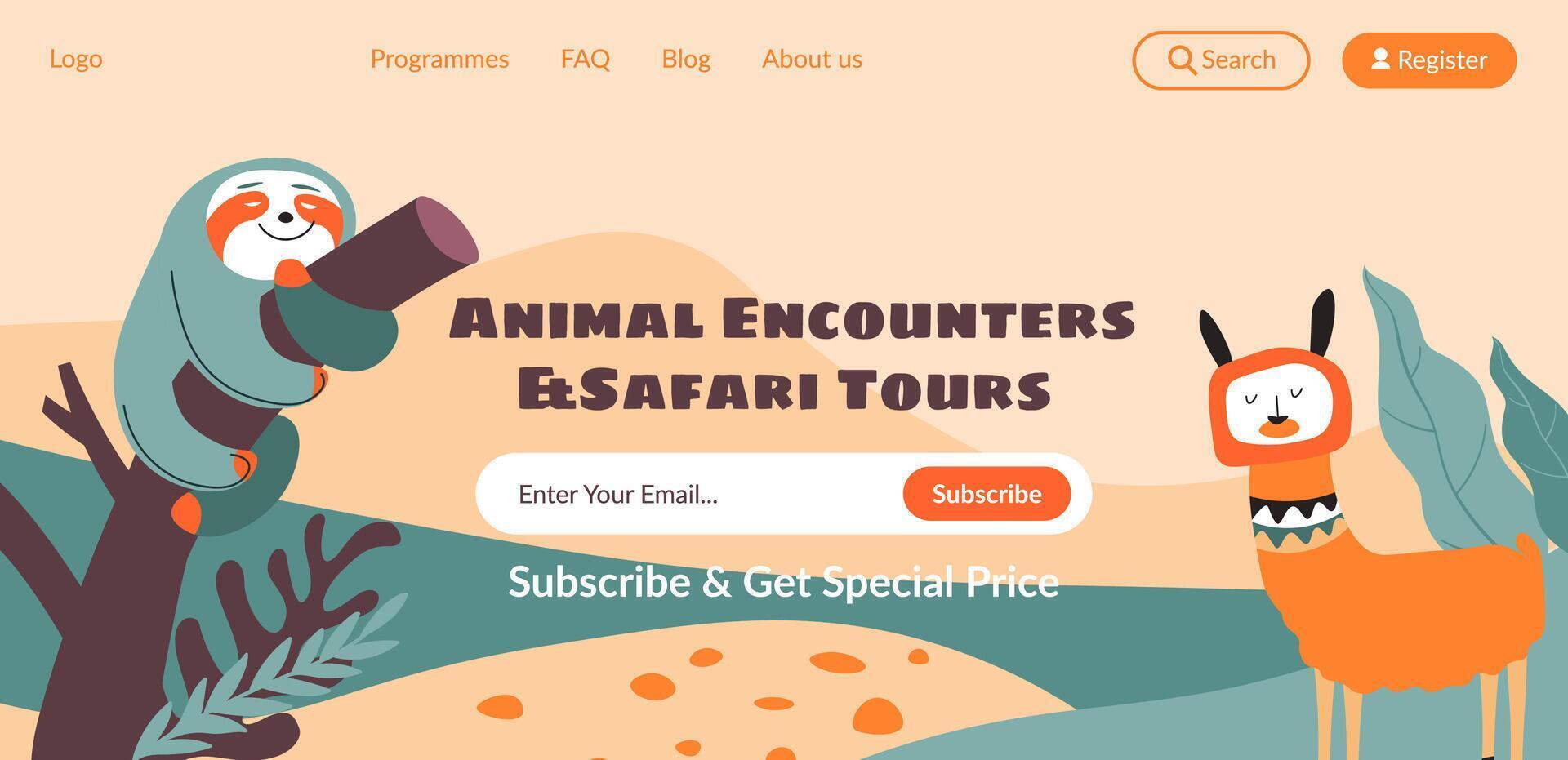 animale incontri e safari tour Biglietti ragnatela vettore