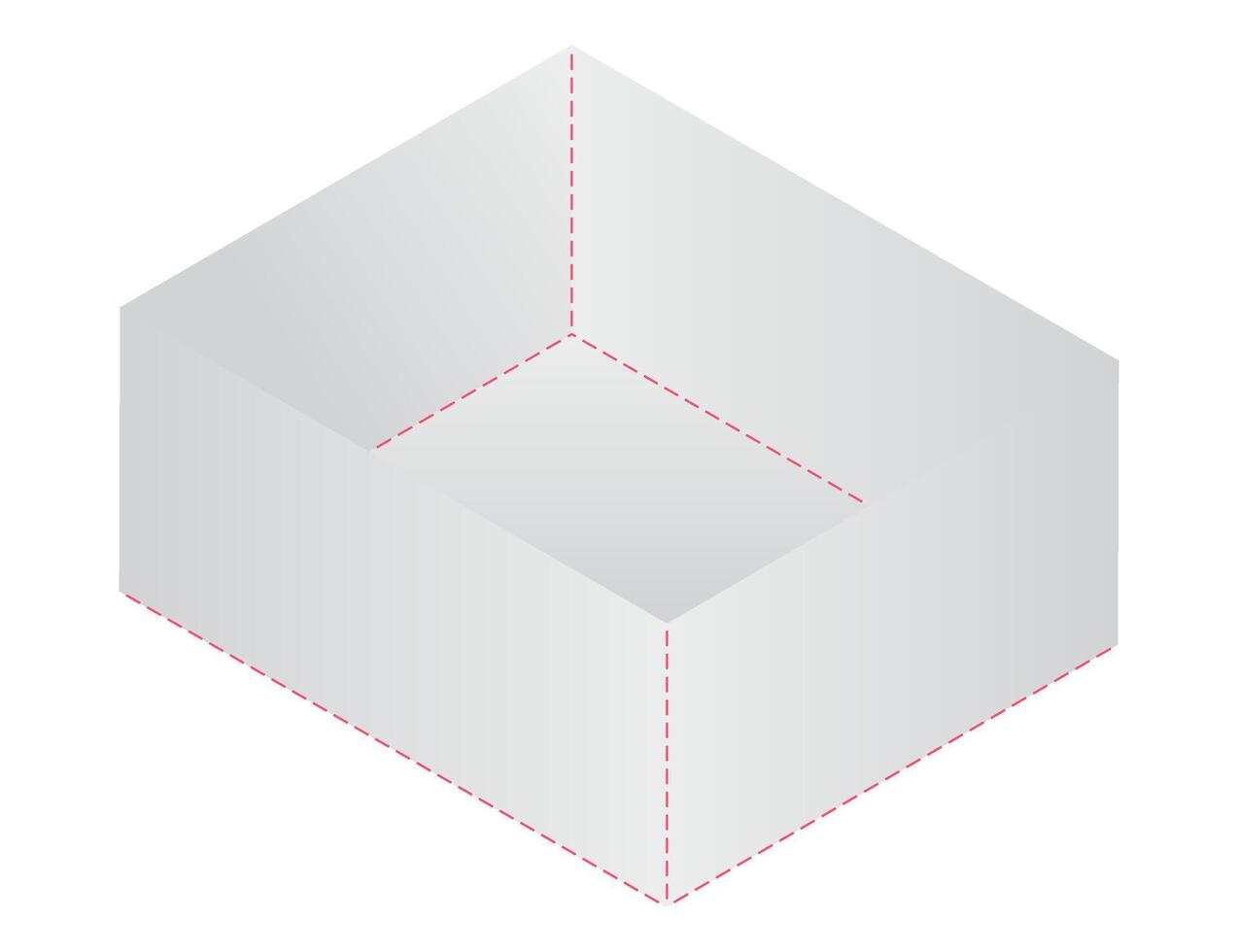 disegno del modello fustellato di imballaggio della scatola. Modello 3d vettore