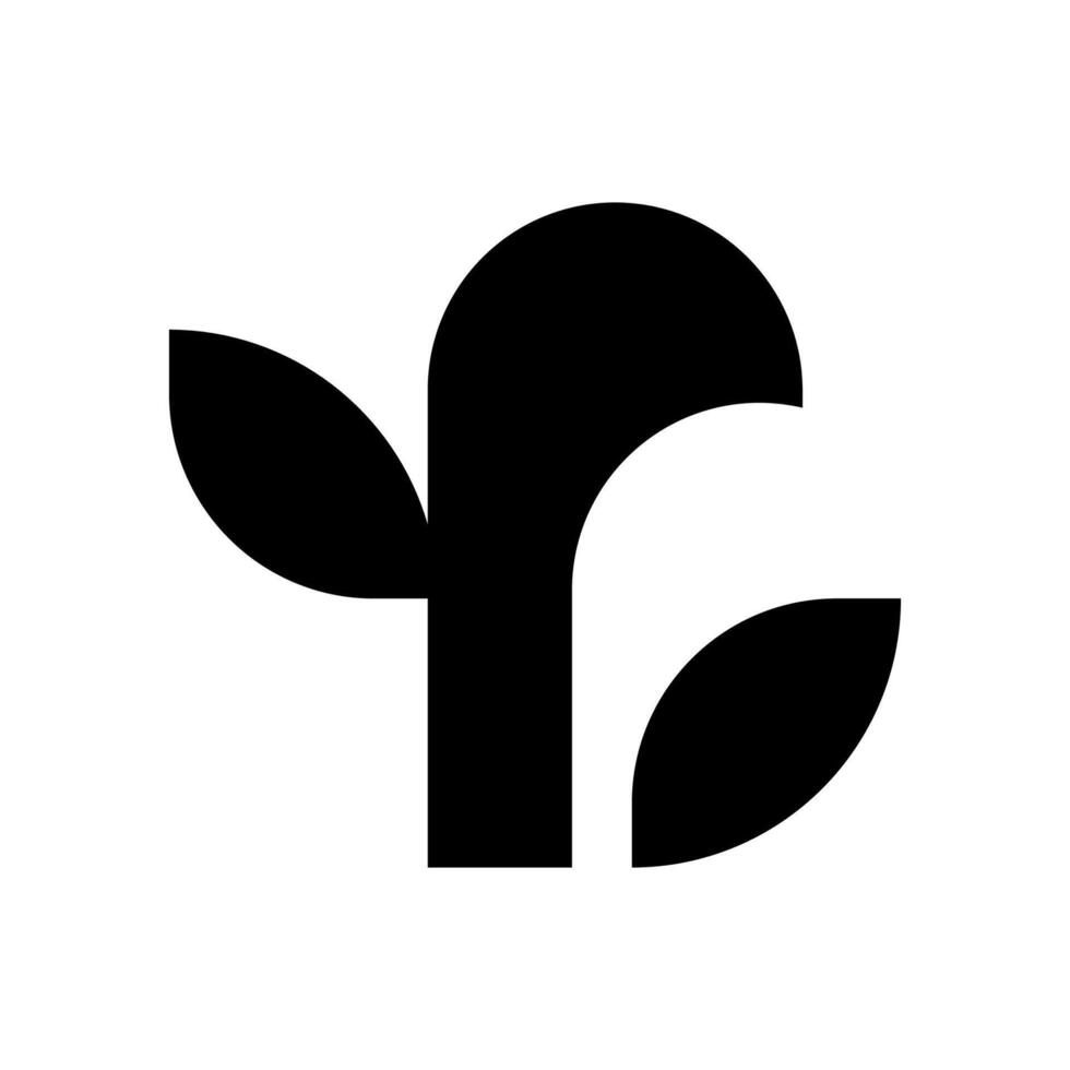 semplice pianta mini cuffie logo vettore