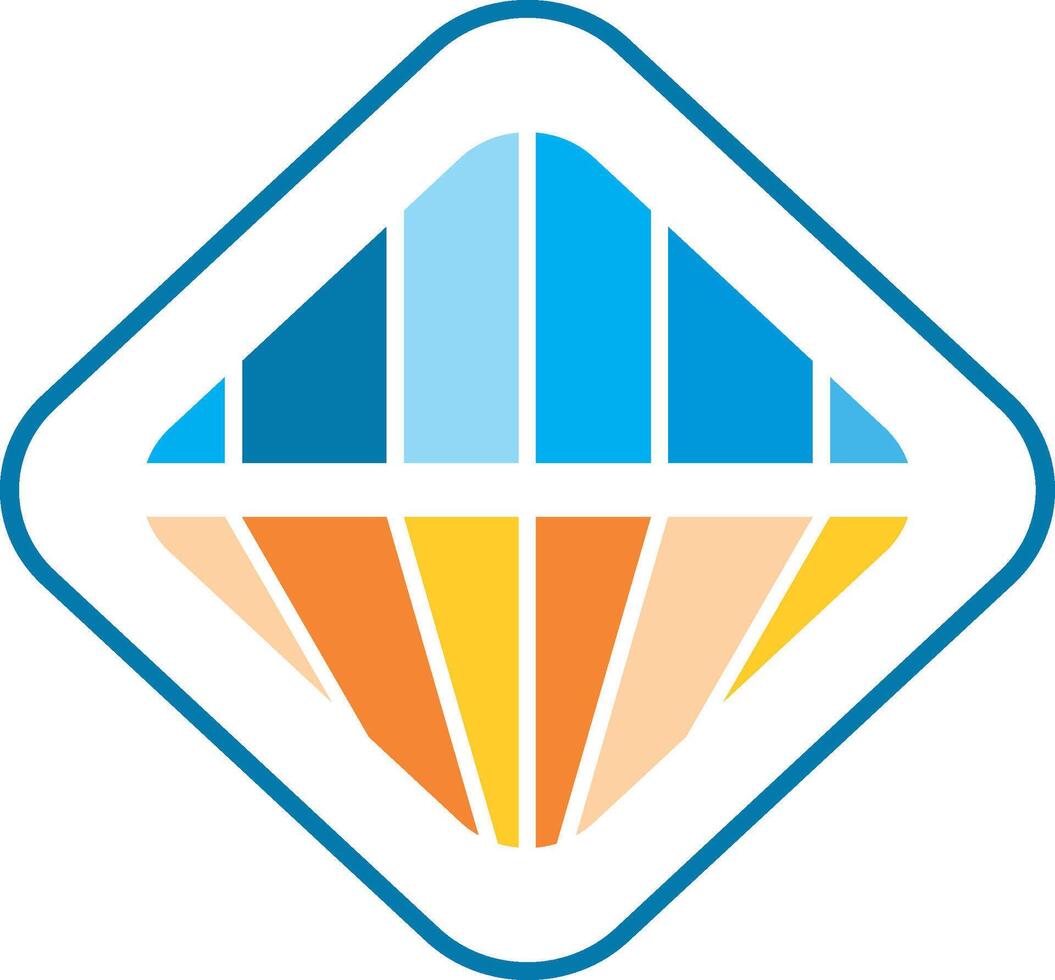 piazza colorato connessione tecnologia icona vettore logo.