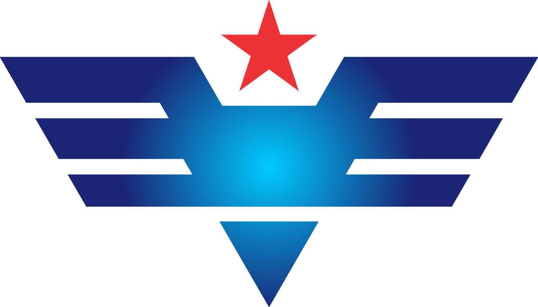 stella ala emblema uccello logo vettore