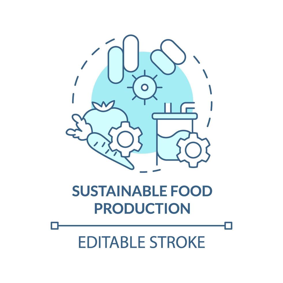 sostenibile cibo produzione morbido blu concetto icona. cibo industria standard. alternativa proteine. il giro forma linea illustrazione. astratto idea. grafico design. facile per uso nel articolo, blog inviare vettore