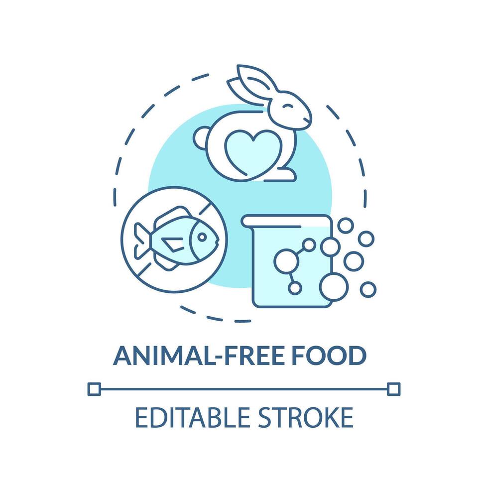 senza animali cibo morbido blu concetto icona. alternativa proteine, vegetariano prodotti. dietetico restrizioni. il giro forma linea illustrazione. astratto idea. grafico design. facile per uso nel blog inviare vettore