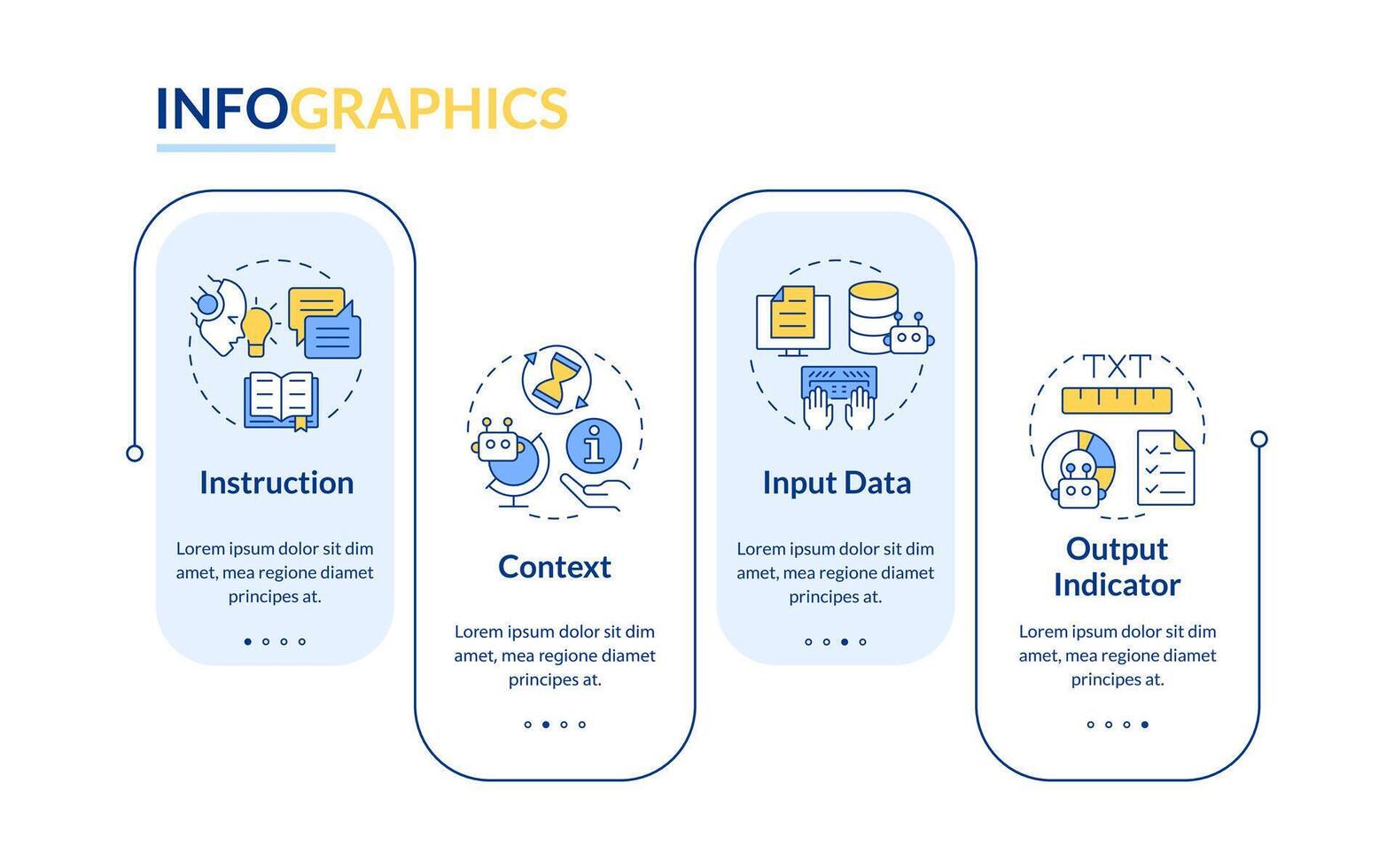 richiesta chiave elementi blu rettangolo Infografica modello. dati visualizzazione con 4 passi. modificabile sequenza temporale Informazioni grafico. flusso di lavoro disposizione con linea icone vettore