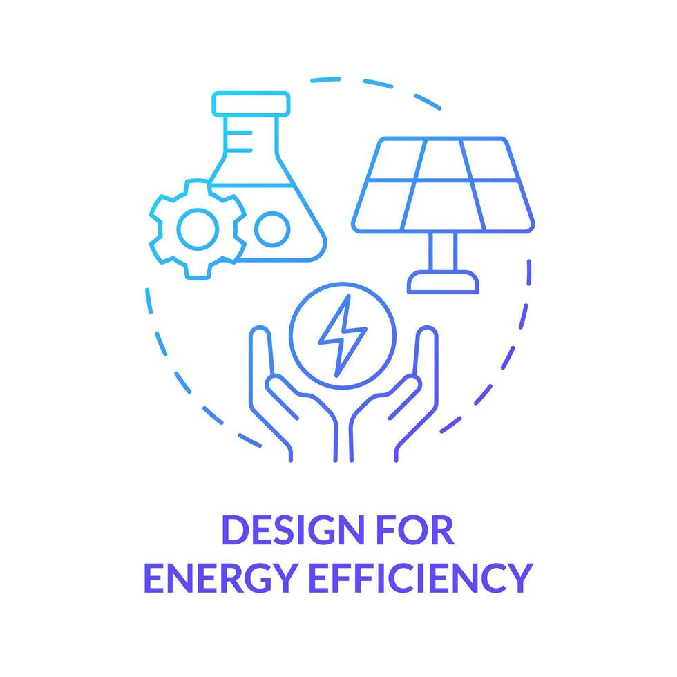 design per energia efficienza blu pendenza concetto icona. chimico sintesi, sintetico reazione. il giro forma linea illustrazione. astratto idea. grafico design. facile per uso presentazione, articolo vettore