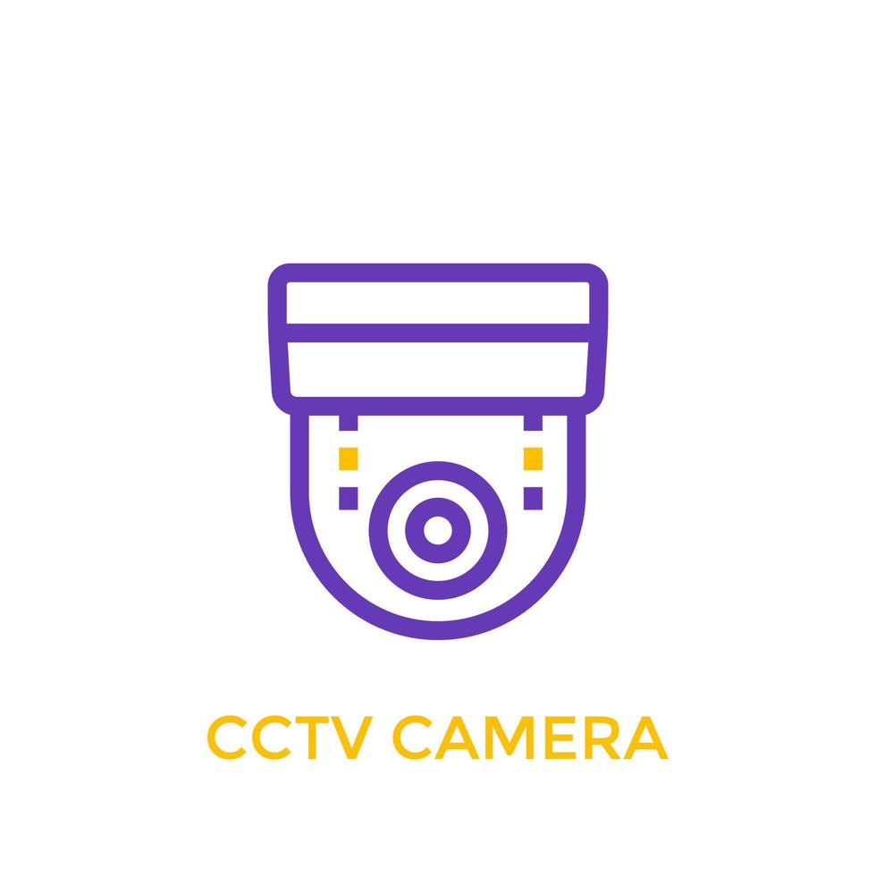 icona della telecamera cctv, stile lineare vettore