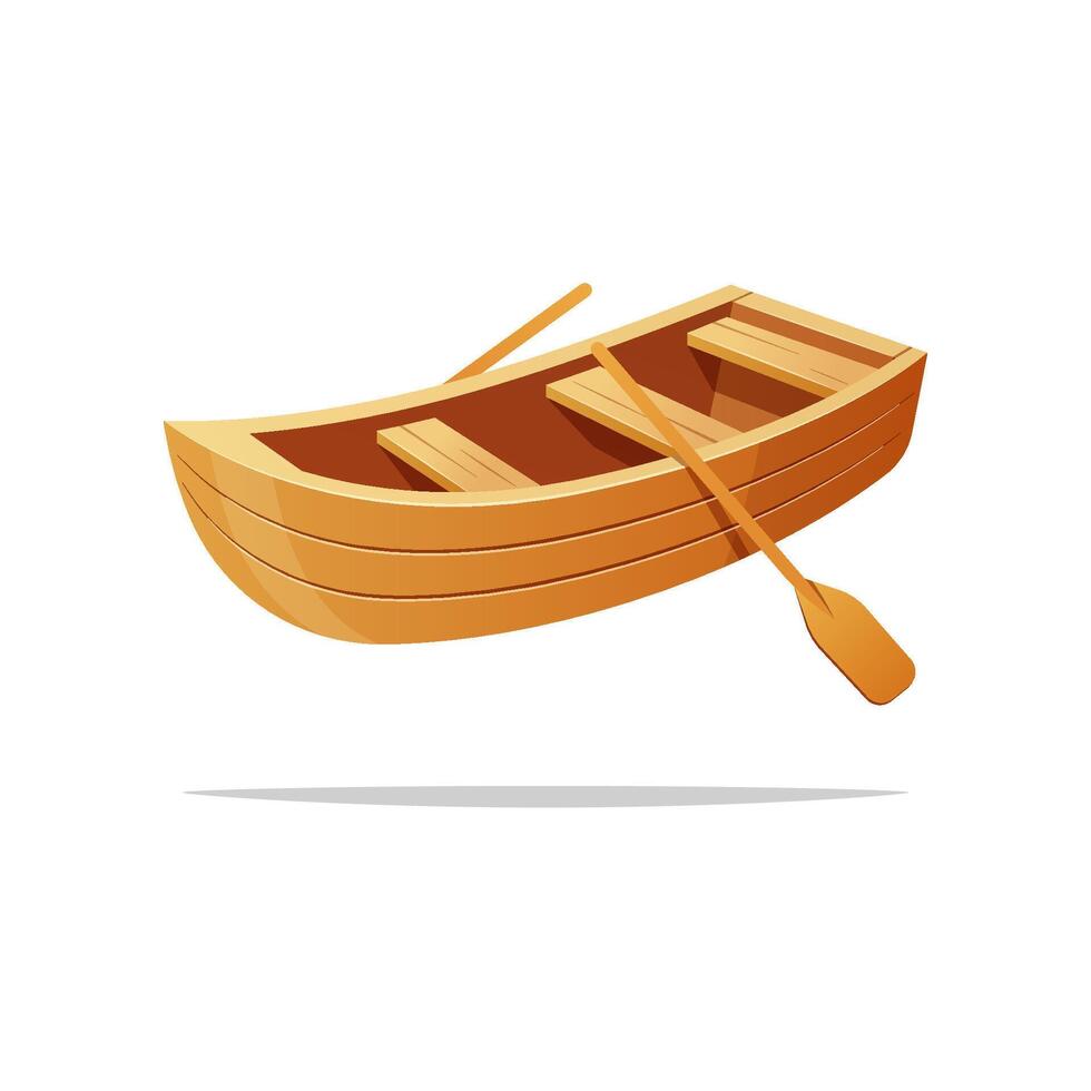 di legno barca vettore isolato su bianca sfondo.
