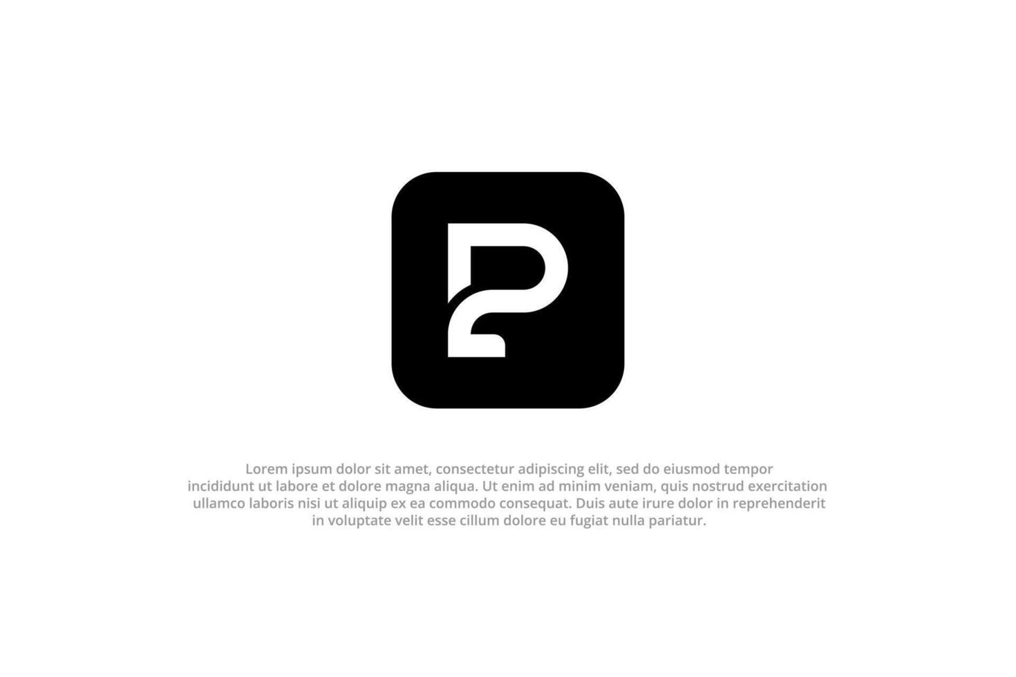 logo lettera p e 2 monogramma vettore