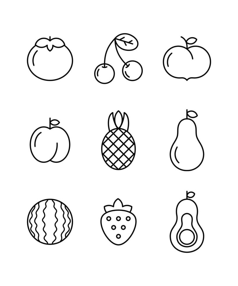 frutta linea arte illustrazione design vettore