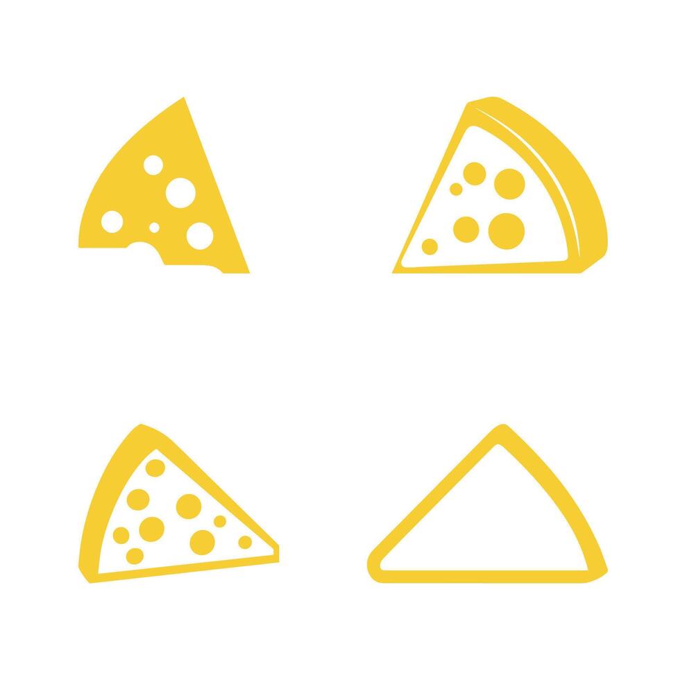 formaggio icona impostare. piatto icona su bianca sfondo. vettore illustrazione